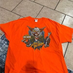 Harley-Davidson Bright Orange Logo Crewneck Tee